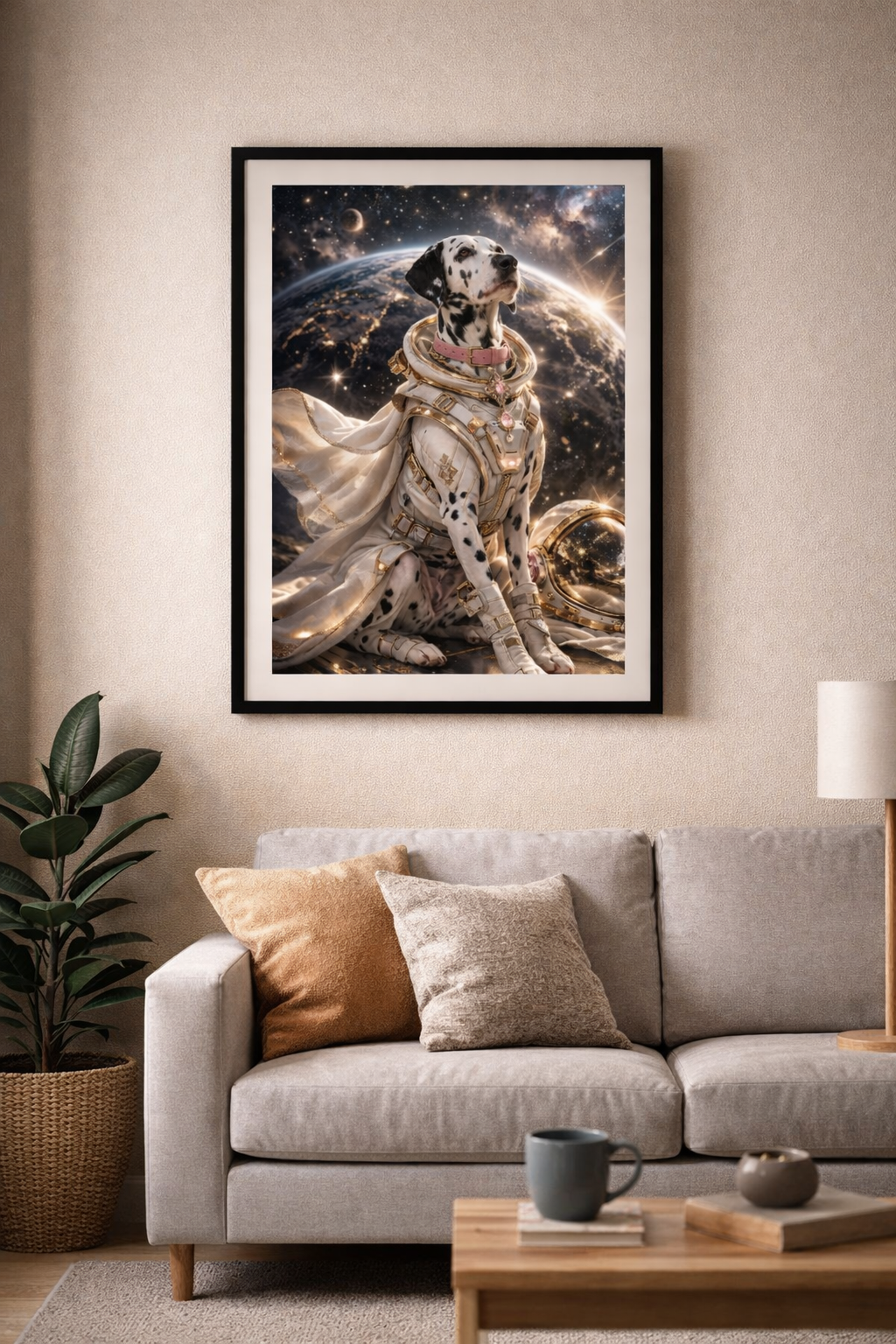 Toile chien astronaute