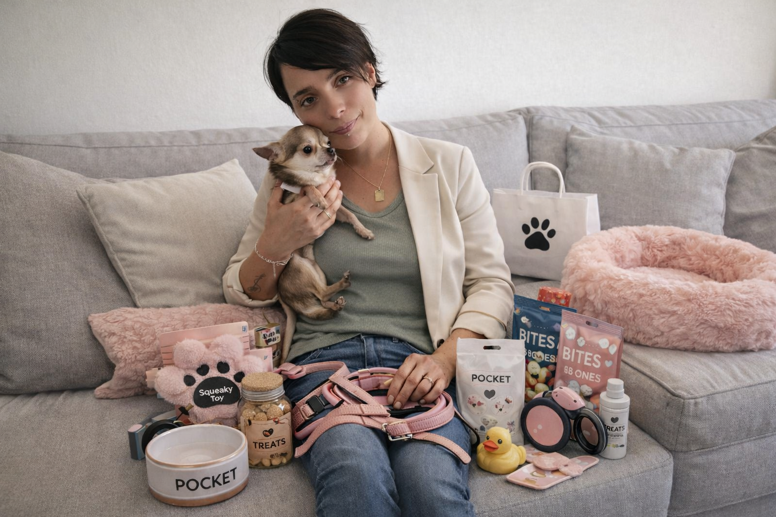 Doriane avec Pocket et les produits InMyPocket